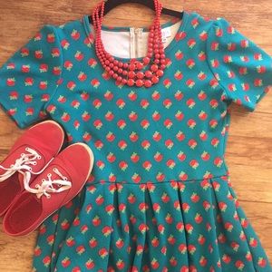 Strawberry Lularoe Amelia Dress